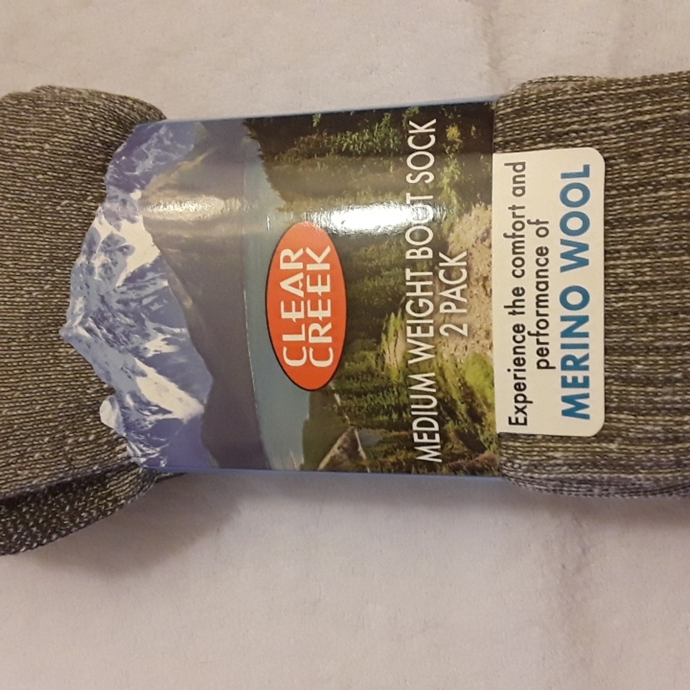 Clear Creek Brown Merino Wool Boot Socks Men's 10-13